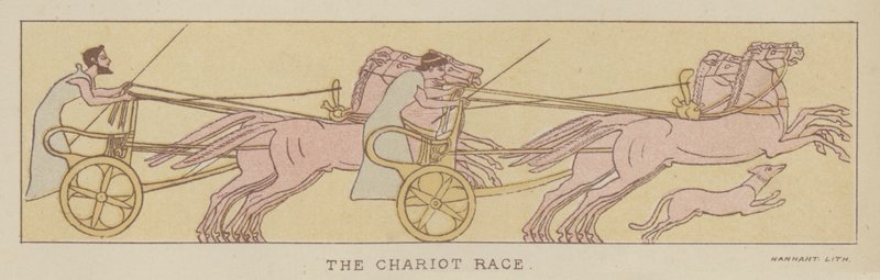 The Chariot Race (färg litho) av English School