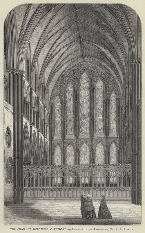 The Choir of Worcester Cathedral (gravyr) av English School