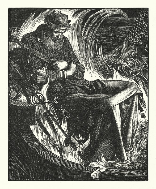 The Death of King Warwolf (gravyr) av English School
