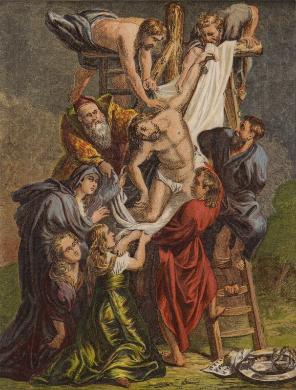 Nedfärden från korset (chromolitho) av English School