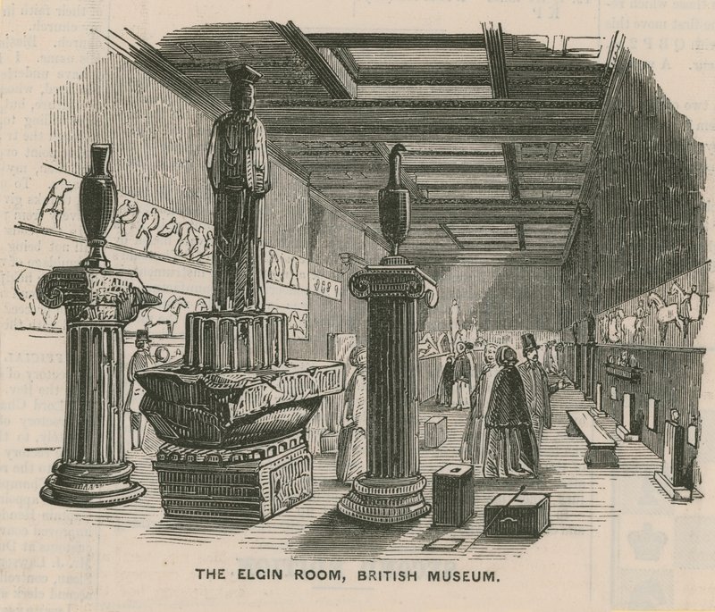 Elgin-rummet på British Museum av English School