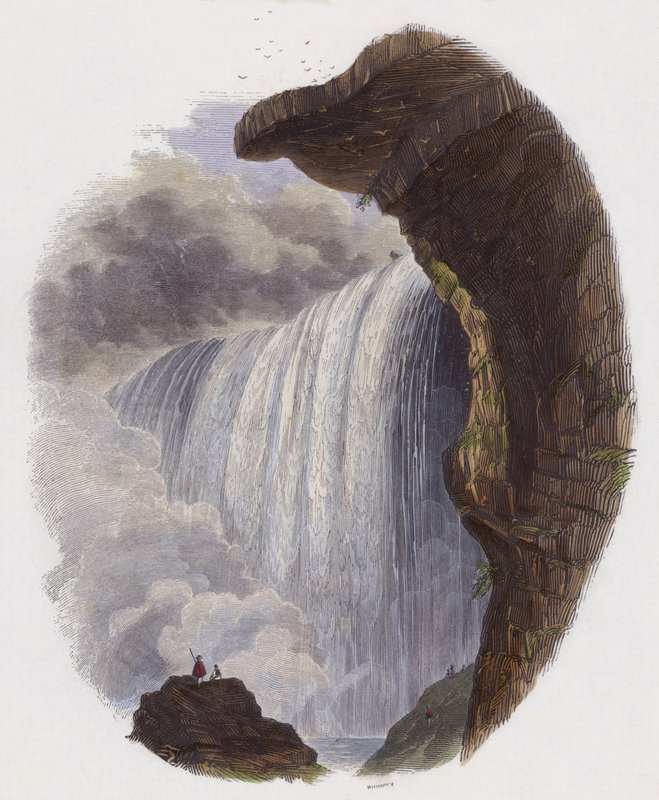 Niagarafallen (färgad gravyr) av English School