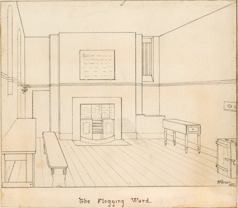 Flogging Ward i Newgate-fängelset av English School