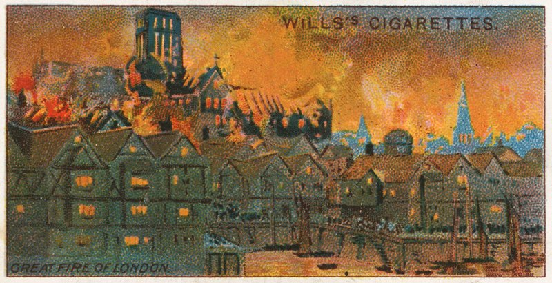 Den stora branden i London, 1666 av English School