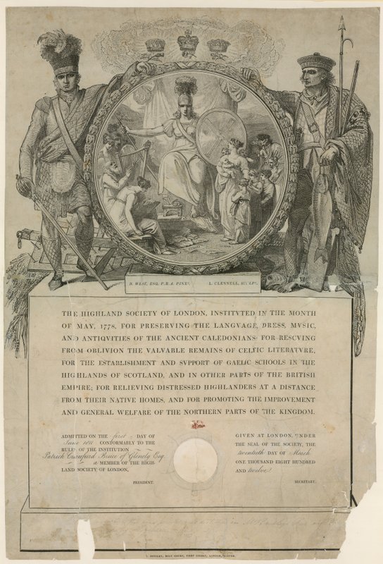 Highland Society of London. Instiftad 1778 av English School
