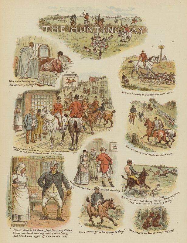 Jaktdagen (chromolitho) av English School