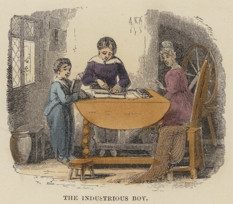 The Driftous Boy (färgad gravyr) av English School