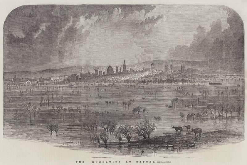 The Inundation at Oxford (gravyr) av English School