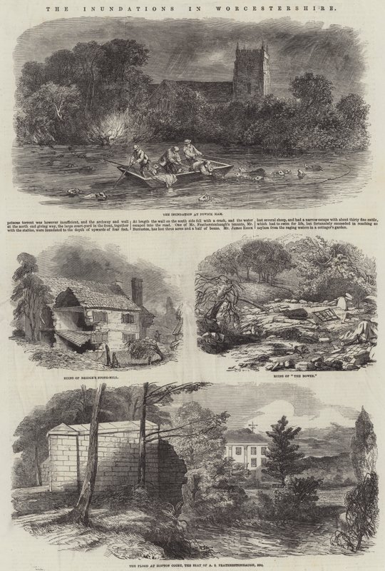 The Inundations in Worcestershire (gravyr) av English School