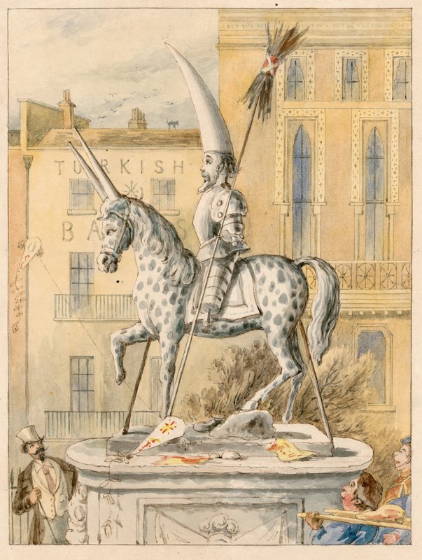 Leicester Square-statyn 17 oktober 1866 av English School