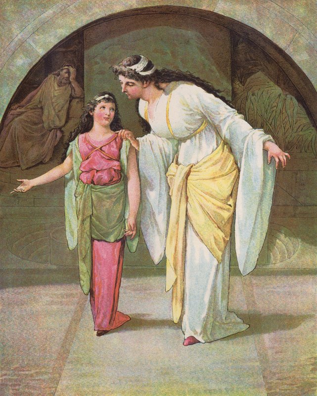 The Little Captive Maid (färg litho) av English School
