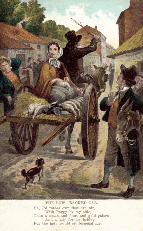 Den lågryggade bilen (litho i färg) av English School