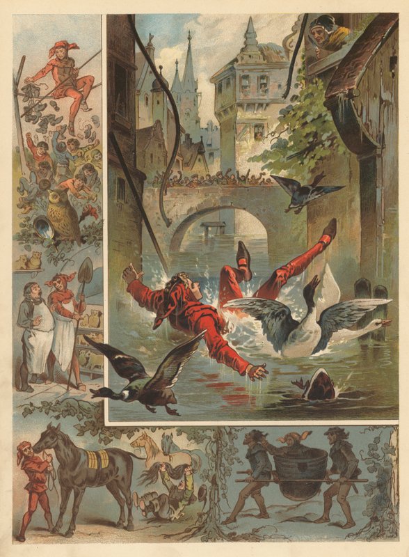 Den glade gycklaren (chromolitho) av English School