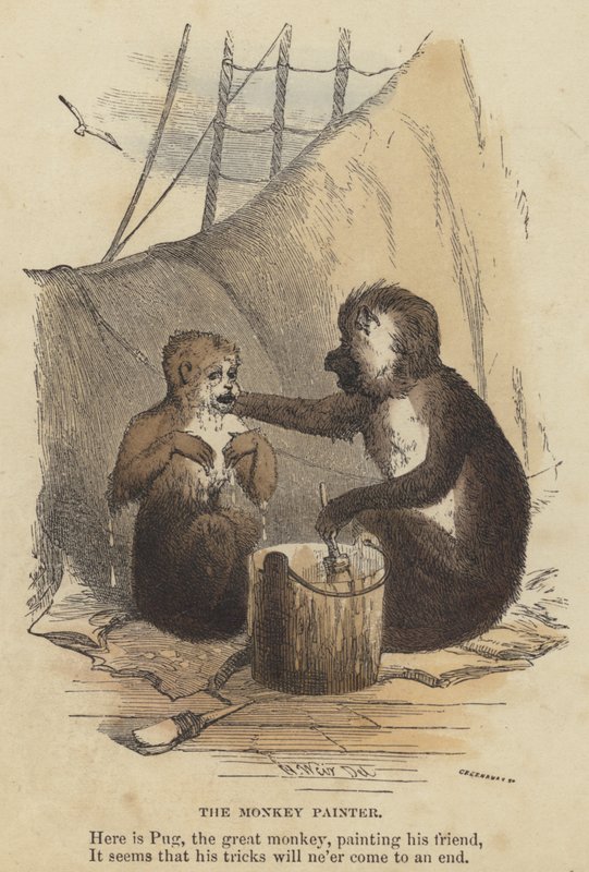 Apmålaren (färgad gravyr) av English School