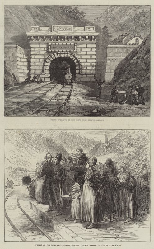 Mont Cenis-tunneln (gravyr) av English School