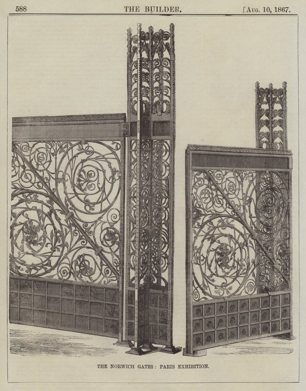 Norwich Gates, Paris-utställningen (gravyr) av English School