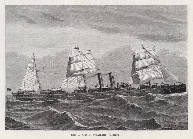 P and O Steamship Valetta (gravyr) av English School