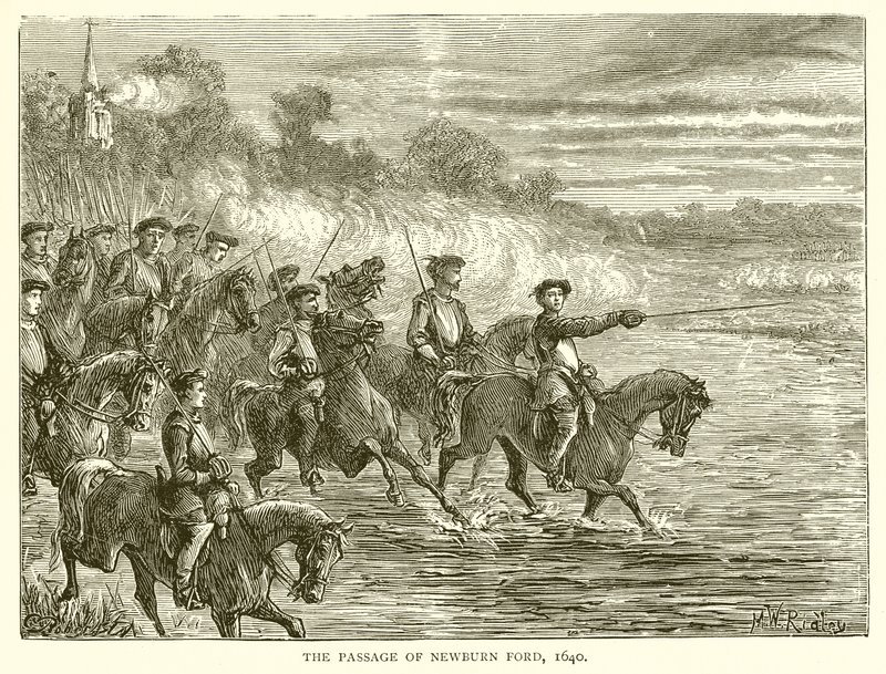 The Passage of Newburn Ford, 1640 av English School