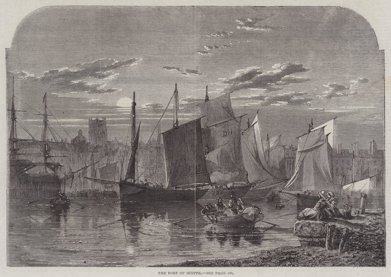 Hamnen i Dieppe (gravyr) av English School