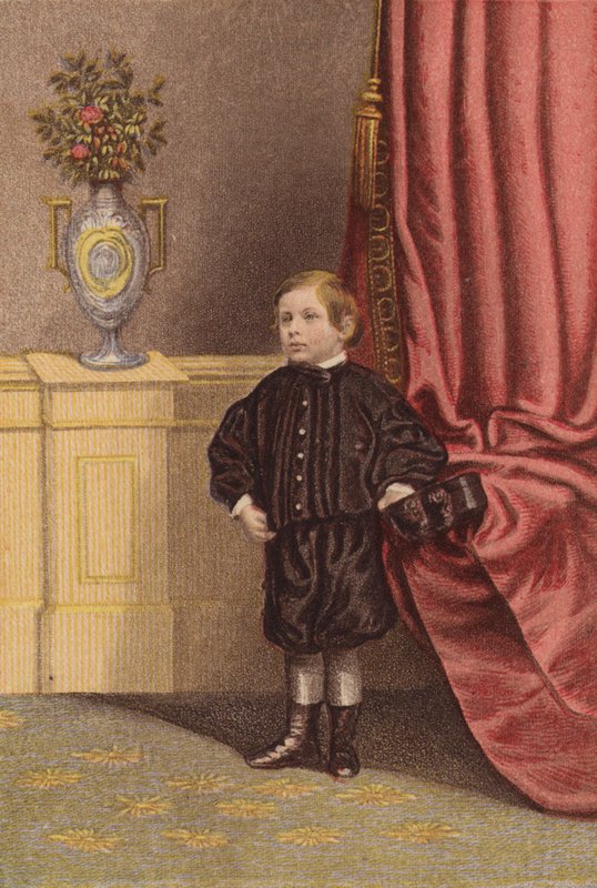 Drottningens första barnbarn (färg litho) av English School