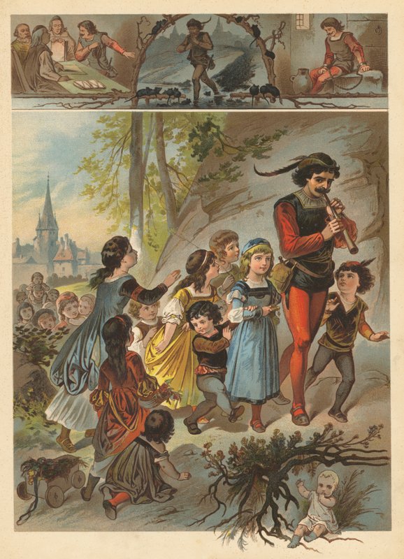 Råttfångaren från Hameln (chromolitho) av English School