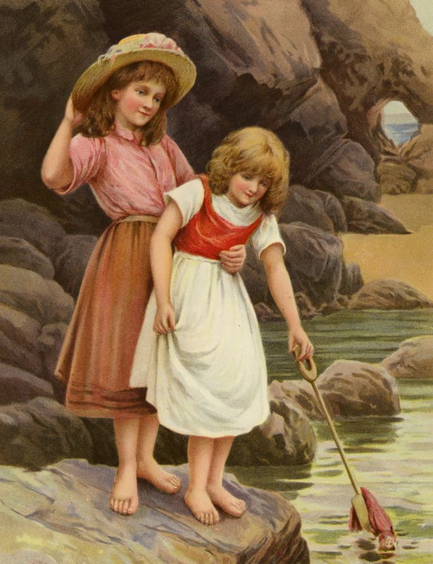 The Rescue (färg litho) av English School