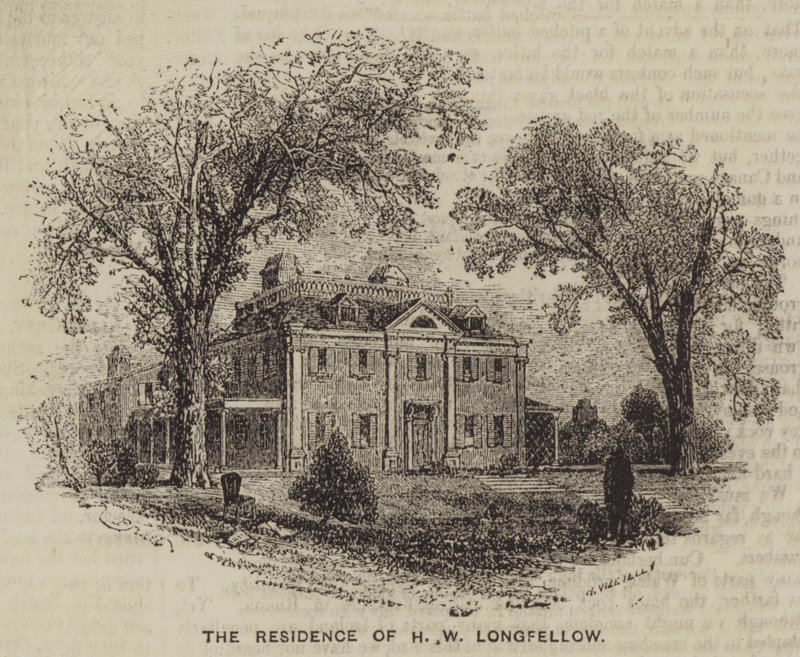 The Residence of H W Longfellow (gravyr) av English School