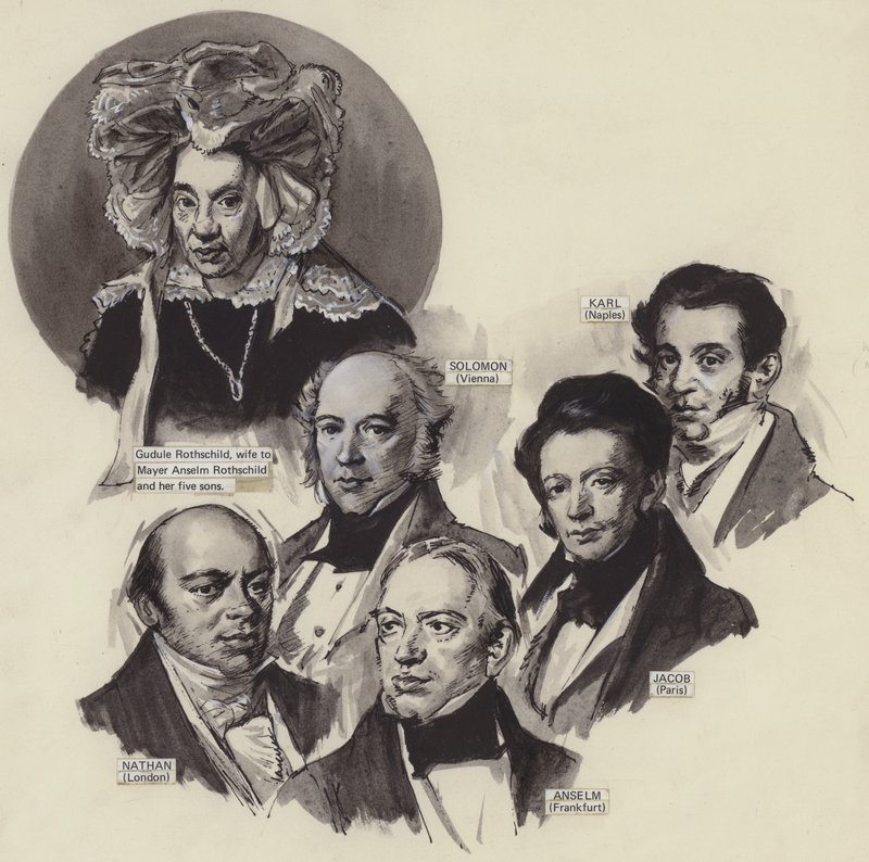 Familjen Rothschild (gouache på papper) av English School
