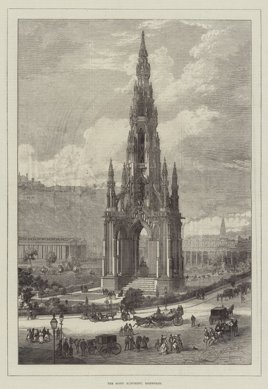 Scott Monument, Edinburgh (gravyr) av English School