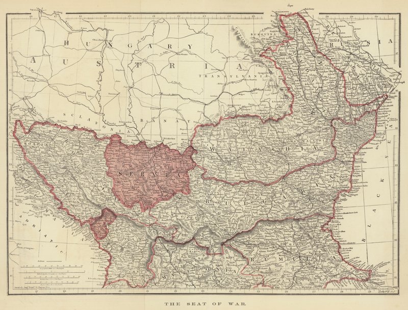 The Seat of War (färg litho) av English School