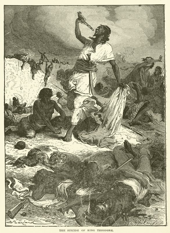 Kung Theodors självmord (gravyr) av English School
