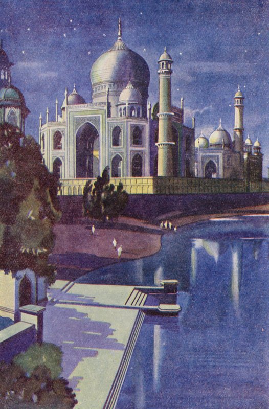 Taj Mahal (färglitografi) av English School