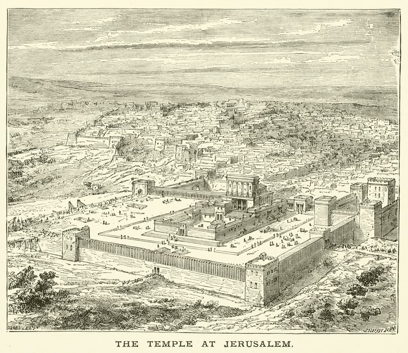 Templet i Jerusalem (gravyr) av English School