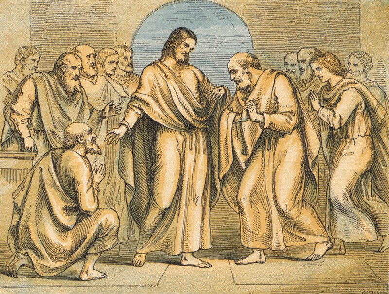 The Unbelief of Thomas (färgad gravyr) av English School