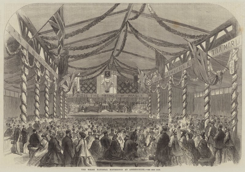 Welsh National Eisteddfod vid Aberystwith (gravyr) av English School
