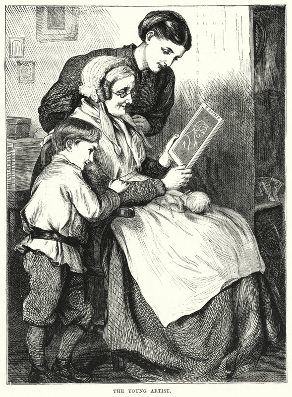 Den unga konstnären (gravyr) av English School
