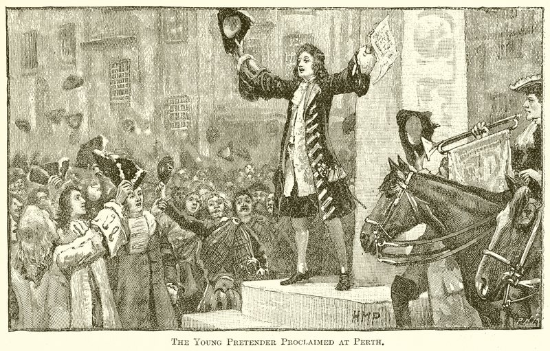 The Young Pretender proklamerade i Perth av English School