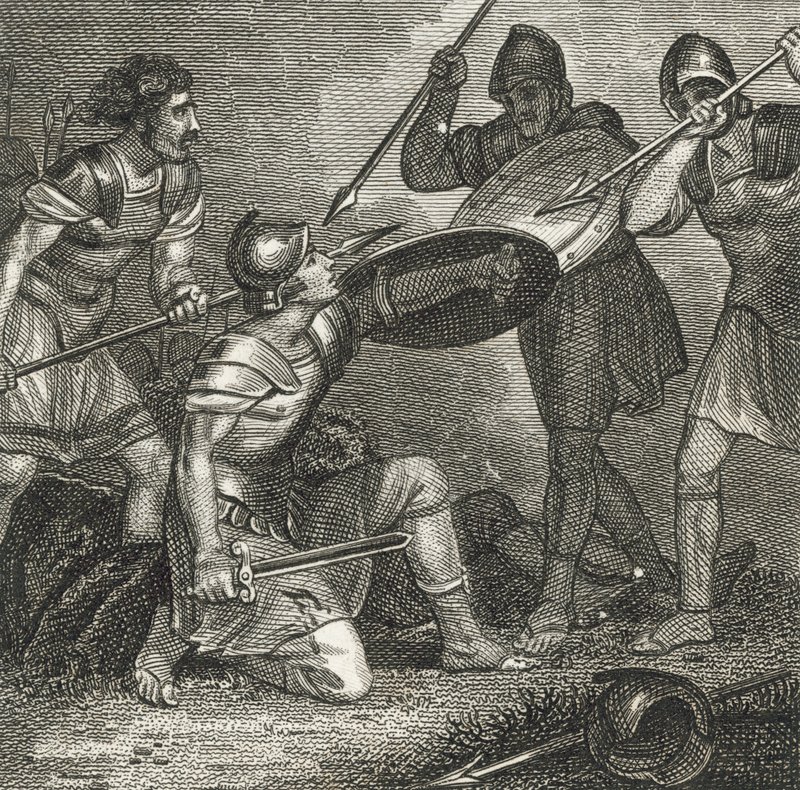 Spartacus död (gravyr) av English School
