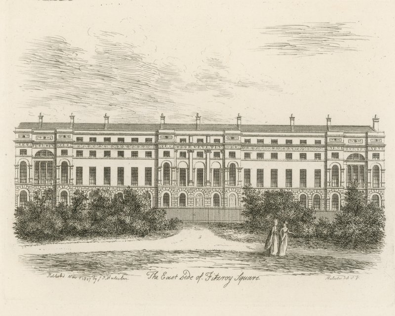 Den östra sidan av Fitzroy Square av English School