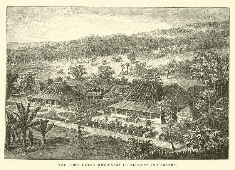 Den första holländska missionsbosättningen på Sumatra av English School