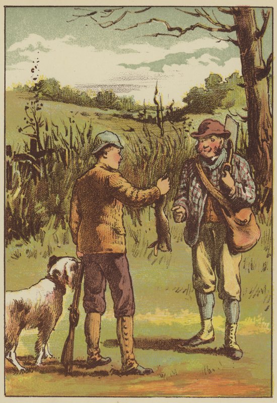 Det första dödandet (färgad gravyr) av English School