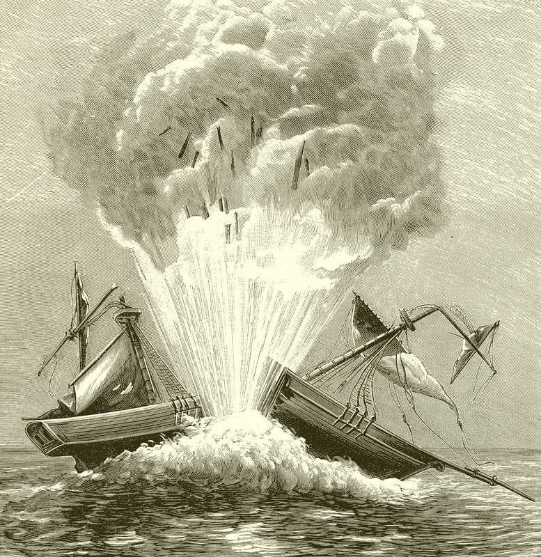 Den första torpeden, 1805 av English School