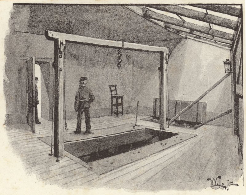Galgen vid Newgate Prison av English School