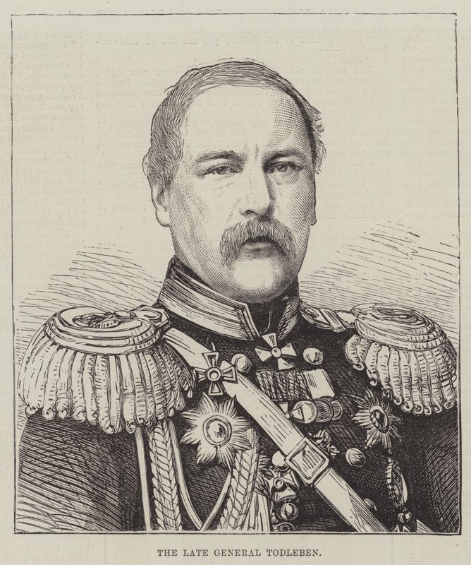 Den bortgångne general Todleben (gravyr) av English School