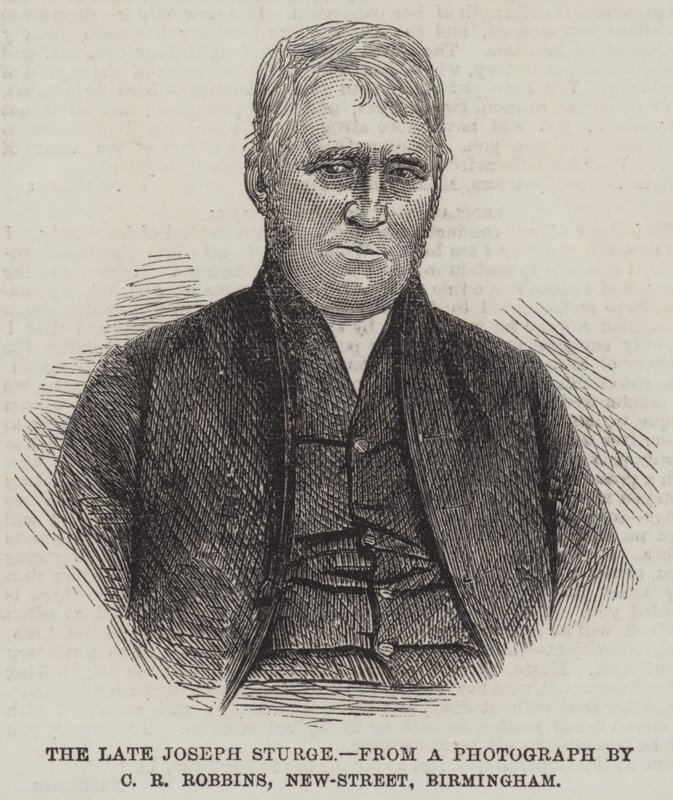 Den bortgångne Joseph Sturge (gravyr) av English School