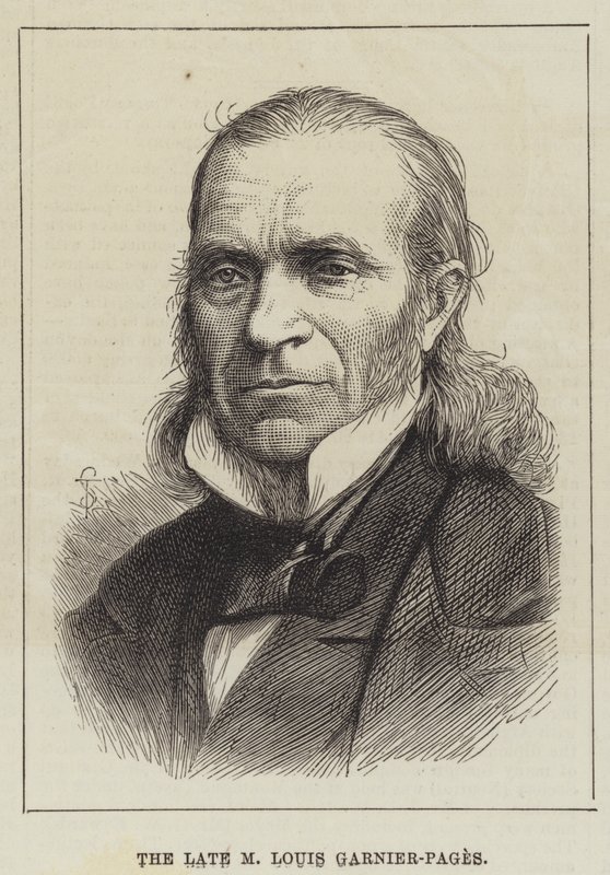 Den framlidne M Louis Garnier-Pages (gravyr) av English School