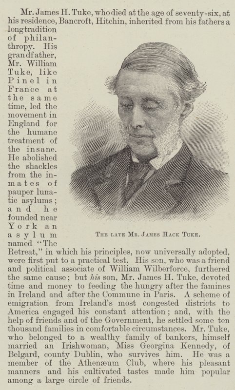 Den bortgångne herr James Hack Tuke (gravyr) av English School