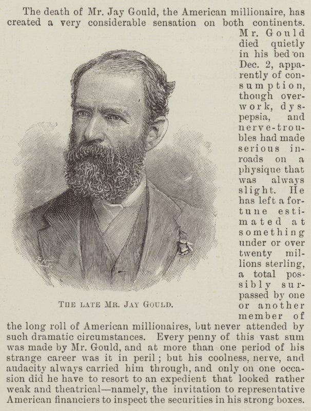 Den bortgångne Mr Jay Gould (gravyr) av English School
