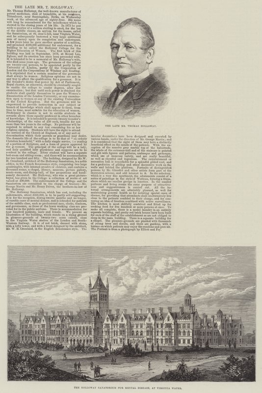 Den framlidne Mr T Holloway (gravyr) av English School