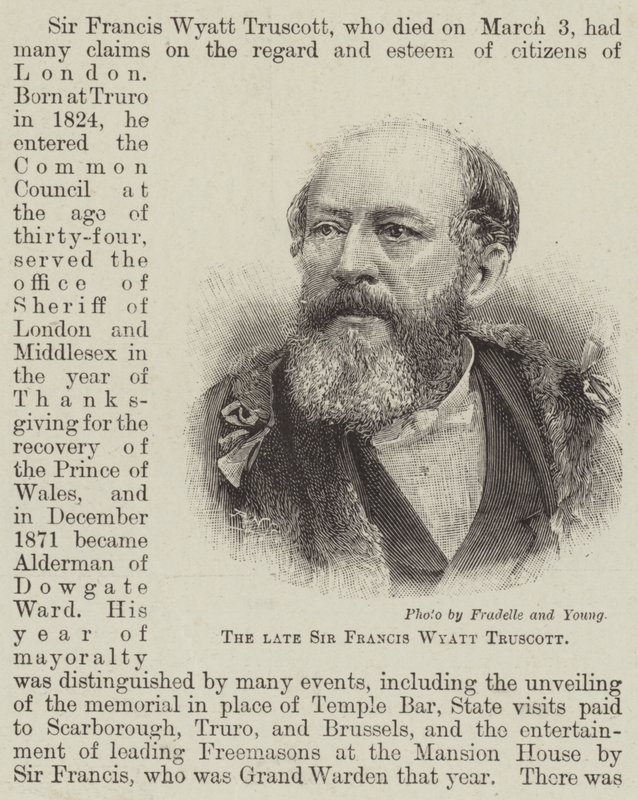 Den bortgångne Sir Francis Wyatt Truscott (gravyr) av English School